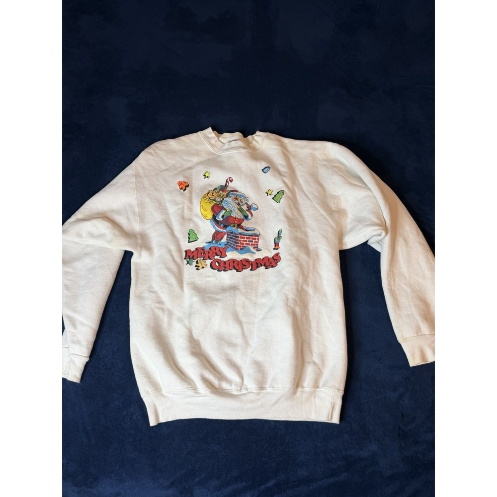 Vtg H.L Miller Christmas Sweater Santa Clause 90's Made In USA Crewneck Men's L